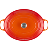 Le Creuset Faitout ovale signature en fonte émaillée Flamme 13,9 L - Le Creuset