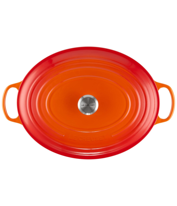 Le Creuset Faitout ovale signature en fonte émaillée Flamme 13,9 L - Le Creuset