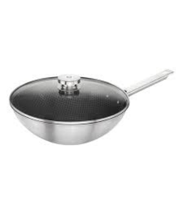 Zwilling Wok en acier inoxydable avec couvercle Joy Plus 30 cm - Zwilling