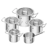 Zwilling ZWILLING Pro 5-Piece Stainless Steel Cookware Set with Lids