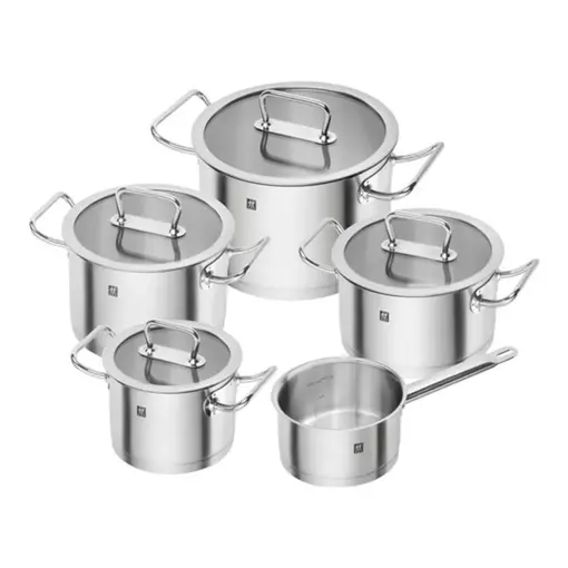 Zwilling Ensemble de 5 batterie de cuisine en acier inoxydable avec couvercles Pro - Zwilling
