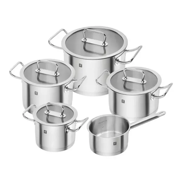 Ensemble de 5 batterie de cuisine en acier inoxydable avec couvercles Pro - Zwilling