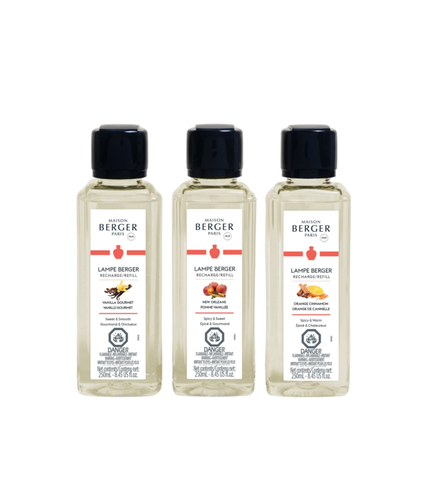 Lampe Berger de Paris Ensemble de 3 fragrances Chaleureux pour lampe 250ml – Maison Berger