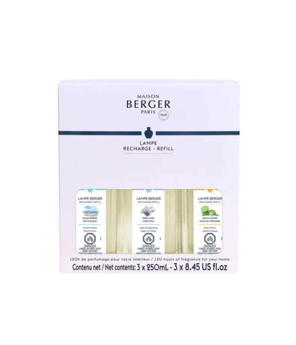 Lampe Berger de Paris Ensemble de 3 fragrances Chaleureux pour lampe 250ml – Maison Berger