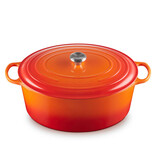 Le Creuset Faitout ovale signature en fonte émaillée Flamme 13,9 L - Le Creuset