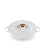 Le Creuset Braisière en fonte pétales Blanche 2.2L - Le Creuset