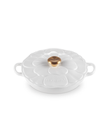 Le Creuset Braisière en fonte pétales Blanche 2.2L - Le Creuset