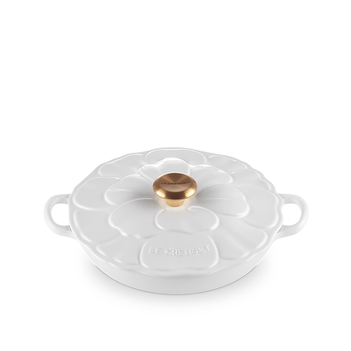 Le Creuset Le Creuset Cast Iron Braiser Petals White 2.2L