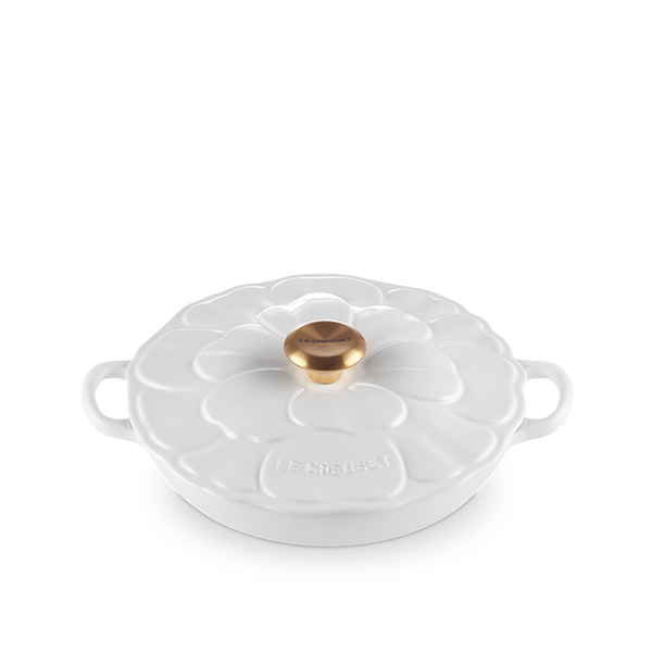 Braisière en fonte pétales Blanche 2.2L - Le Creuset