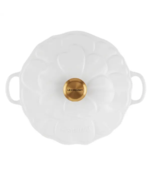 Le Creuset Braisière en fonte pétales Blanche 2.2L - Le Creuset