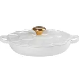 Le Creuset Braisière en fonte pétales Blanche 2.2L - Le Creuset