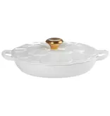 Le Creuset Braisière en fonte pétales Blanche 2.2L - Le Creuset