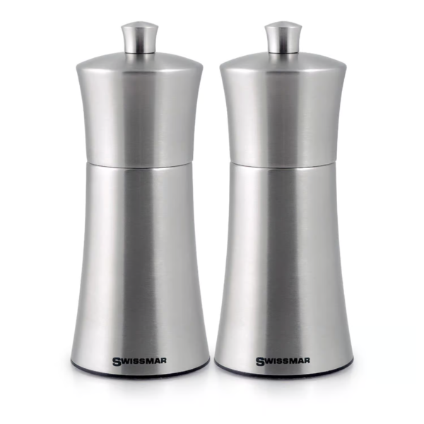 Swissmar Salt and Pepper Mill Set Silver Stainless Steel 6"