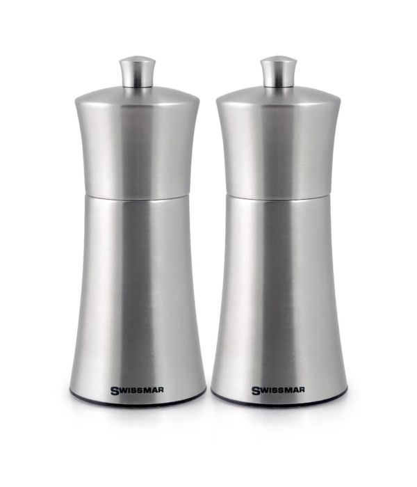 Swissmar Swissmar Salt and Pepper Mill Set Silver Stainless Steel 6"