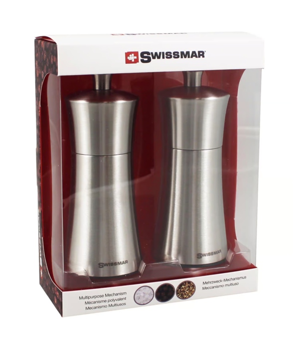 Swissmar Swissmar Salt and Pepper Mill Set Silver Stainless Steel 6"