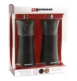 Swissmar Swissmar Black Matte Wood & Granite Salt and Pepper Mill Set 15 cm