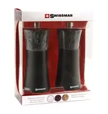 Swissmar Swissmar Black Matte Wood & Granite Salt and Pepper Mill Set 15 cm