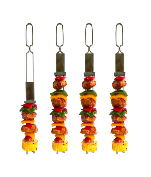 Fox Run Stainless Steel Skewers with Slider, Set of 4