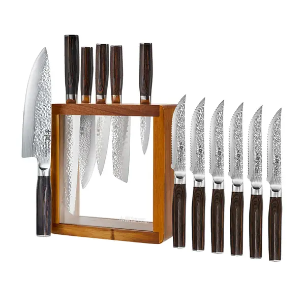 Bloc de couteaux Mokuzai 7 pièces + 6 couteaux à steak (cadeau avec achat) - Cuisine::pro®