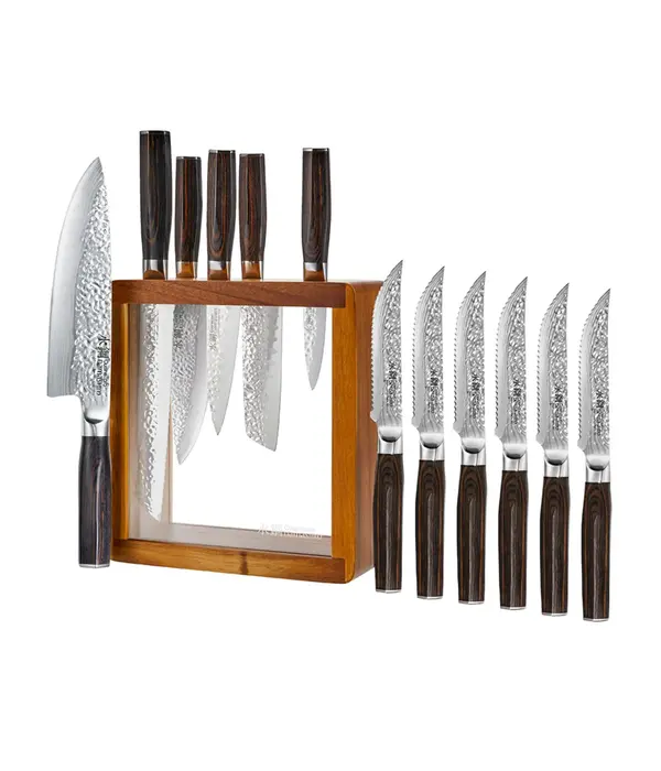 THE CUSTOM CHEF Bloc de couteaux Mokuzai 7 pièces + 6 couteaux à steak (cadeau avec achat) - Cuisine::pro®