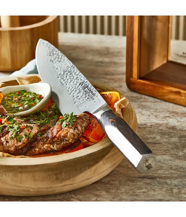 THE CUSTOM CHEF Cuisine::pro® Mokuzai 7-Piece Knife Block + 6 Steak Knives (Gift with Purchase)