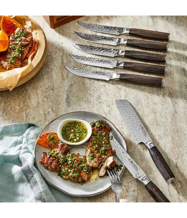 THE CUSTOM CHEF Cuisine::pro® Mokuzai 7-Piece Knife Block + 6 Steak Knives (Gift with Purchase)