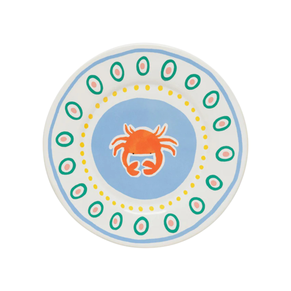 Costa Nova Summer Bliss Crab Dessert Plate 22.1 cm