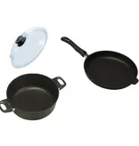 Gastrolux Gastrolux Induction-Compatible Frying Pan, Casserole & Glass Lid Set 12"
