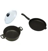 Gastrolux Gastrolux Induction-Compatible Frying Pan, Casserole & Glass Lid Set 12"