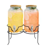 Distributeur de boissons double en verre 4 L