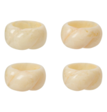 Danica Ivory Resin Napkin Ring, Set of 4