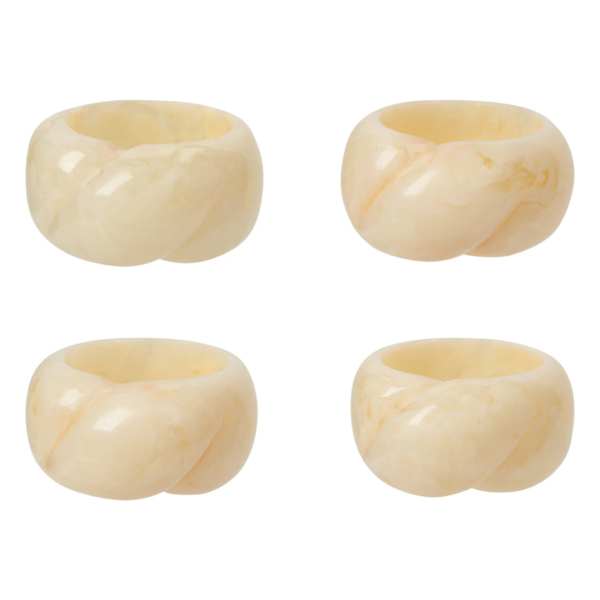 Ensemble de 4 ronds de serviettes Ivoire - Danica