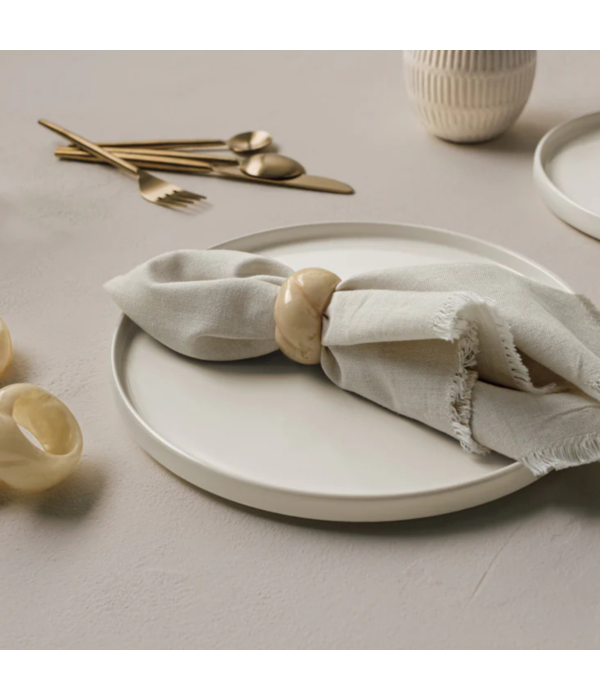 Danica Ivory Resin Napkin Ring, Set of 4