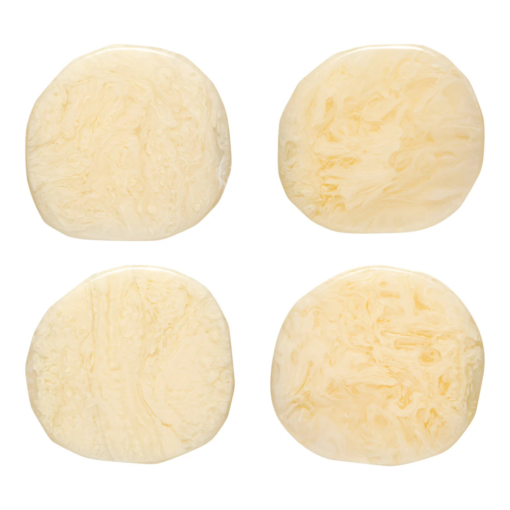 Danica Ivory Resin Coaster, Set of 4