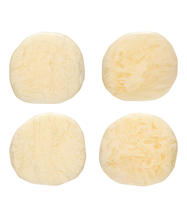 Danica Ivory Resin Coaster, Set of 4