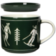 Danica Green 14 oz Mug with Lid and Ski Pattern