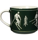 Danica Heirloom Danica Green 14 oz Mug with Lid and Ski Pattern