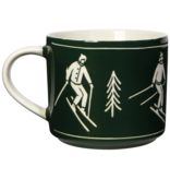 Danica Heirloom Danica Green 14 oz Mug with Lid and Ski Pattern