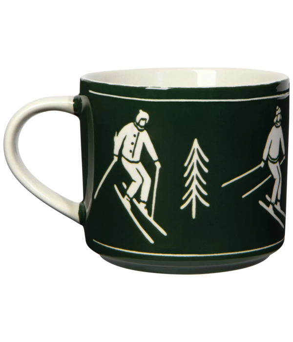 Danica Heirloom Tasse verte 14 oz avec couvercle et motif de ski - Danica
