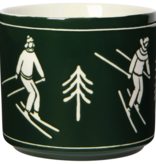 Danica Heirloom Danica Green 14 oz Mug with Lid and Ski Pattern