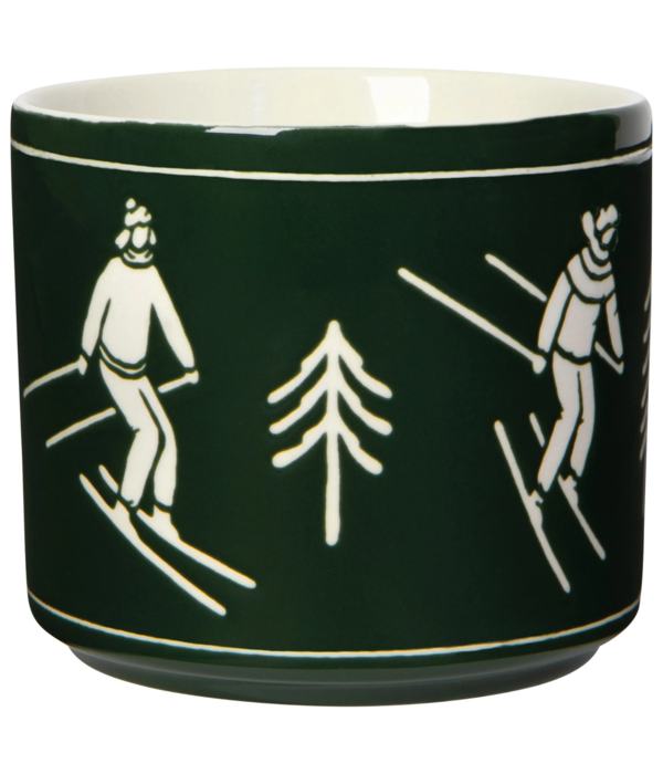 Danica Heirloom Tasse verte 14 oz avec couvercle et motif de ski - Danica