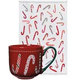 Danica Heirloom Danica Candy Cane Pattern Mug and Dishtowel Set 15 oz