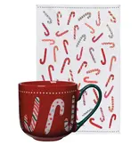 Danica Heirloom Ensemble tasse 444 ml et linge motif cannes de Noël – Danica