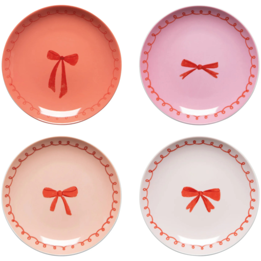 Danica Heirloom Danica Set of 4 Bow Patterned Appetizer Plates