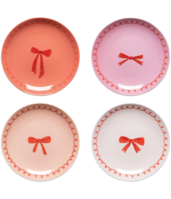 Danica Heirloom Danica Set of 4 Bow Patterned Appetizer Plates
