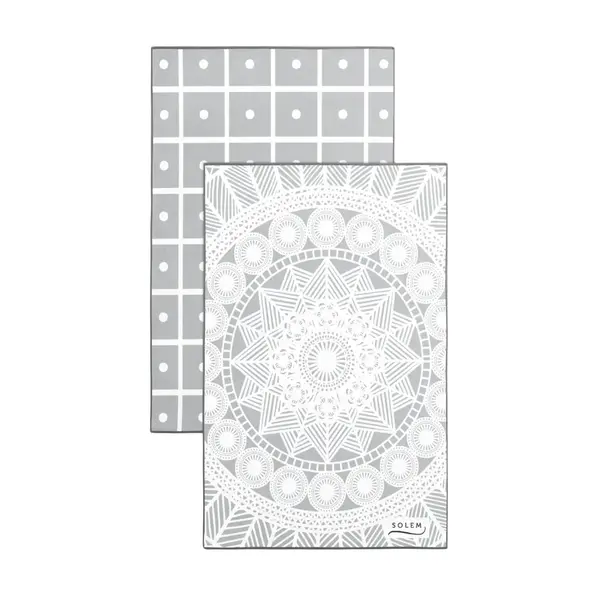 Solem Set of 2 Les Raffinées Grey Dish Towels