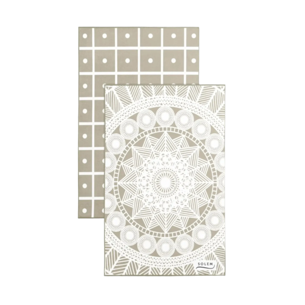 Ensemble de 2 linges à vaisselle Les Raffinés Beige - Solem