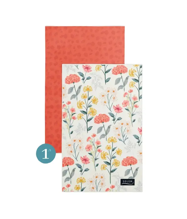 Solem Ens de 2 linges a vaisselle Harmonie florale - Solem