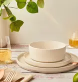 Brilliant 12-Piece Beige Ribbed Dinnerware Set