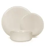 Brilliant 12-Piece Beige Ribbed Dinnerware Set